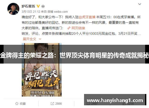 金牌得主的荣耀之路：世界顶尖体育明星的传奇成就揭秘