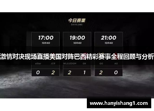 激情对决现场直播美国对阵巴西精彩赛事全程回顾与分析